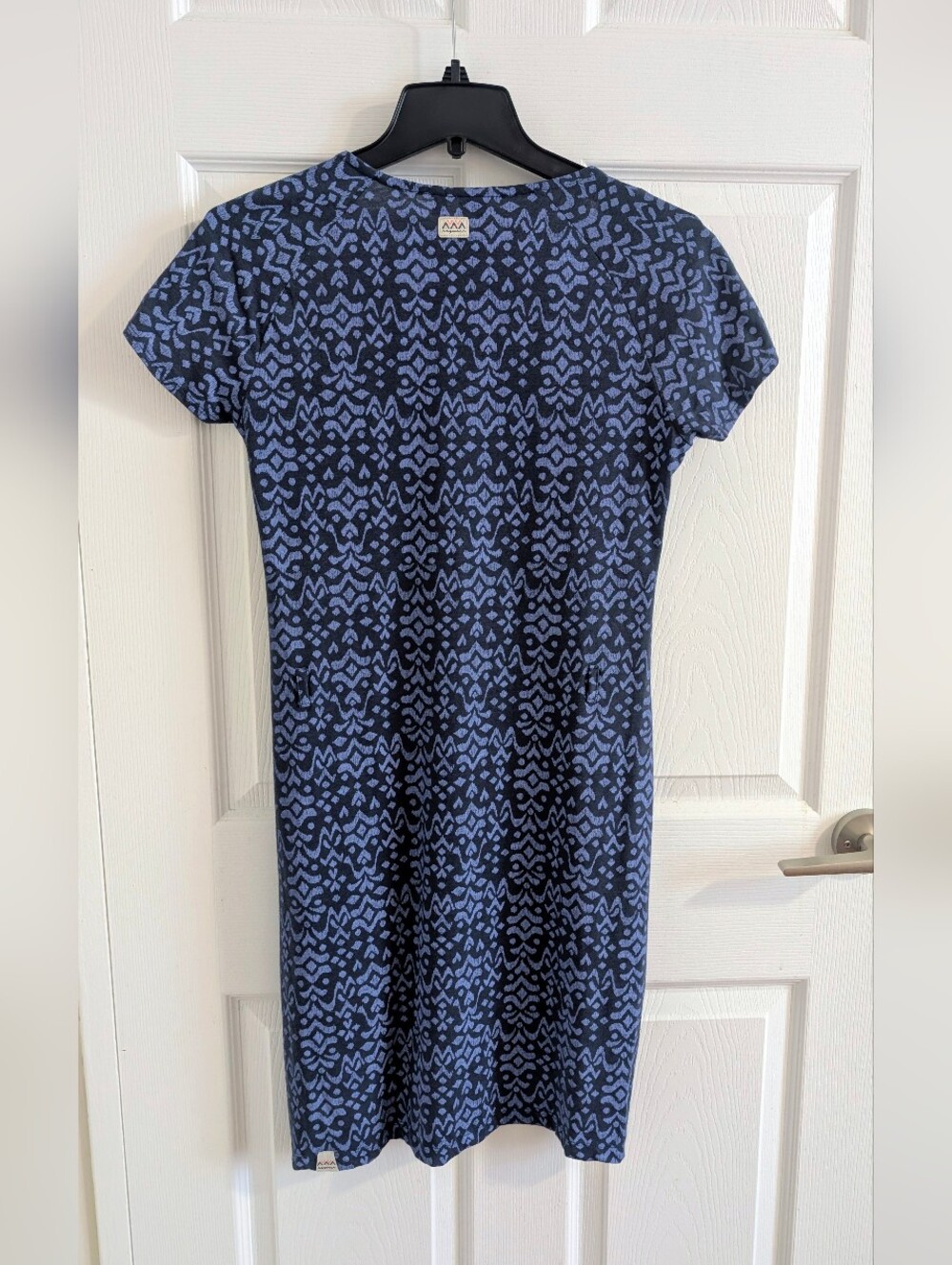 Ragwear Cotton Blue Geometric Pattern Dress XS Boho Chic Minimalist festival - Picture 2 of 13